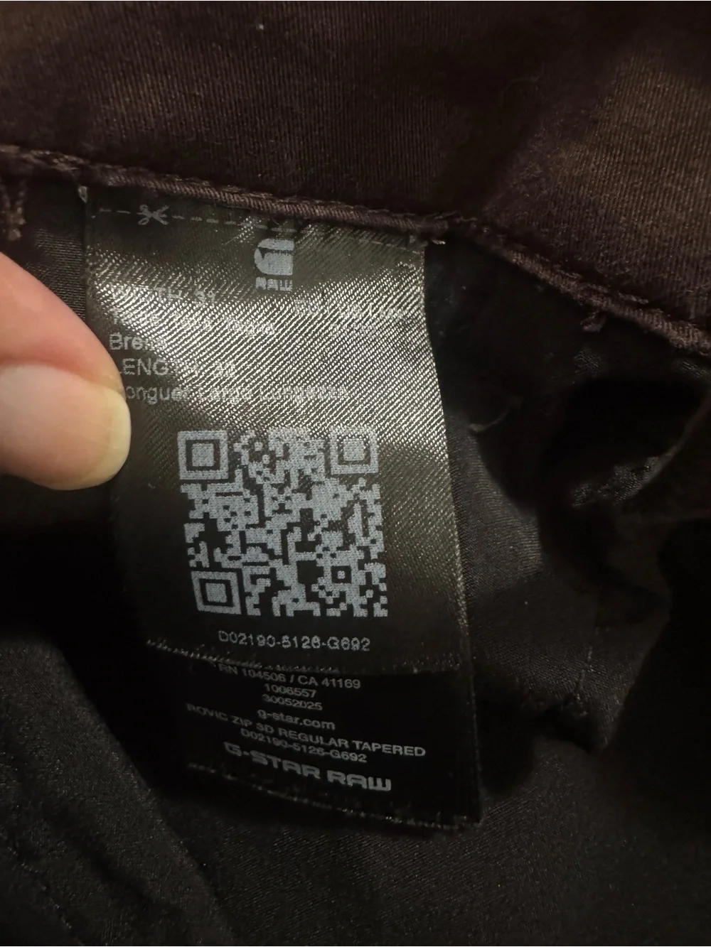 G-Star Men's Rovic Tapered Cargo Pants Brown 31/32 Zipper